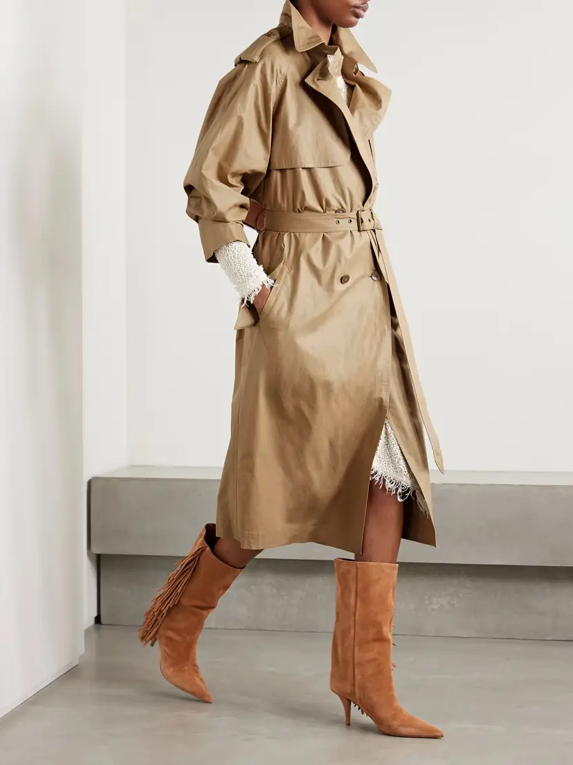 Isabel Marant Freanne Belted Double-breasted Linen-blend Trench Coat | Thumbnail 2