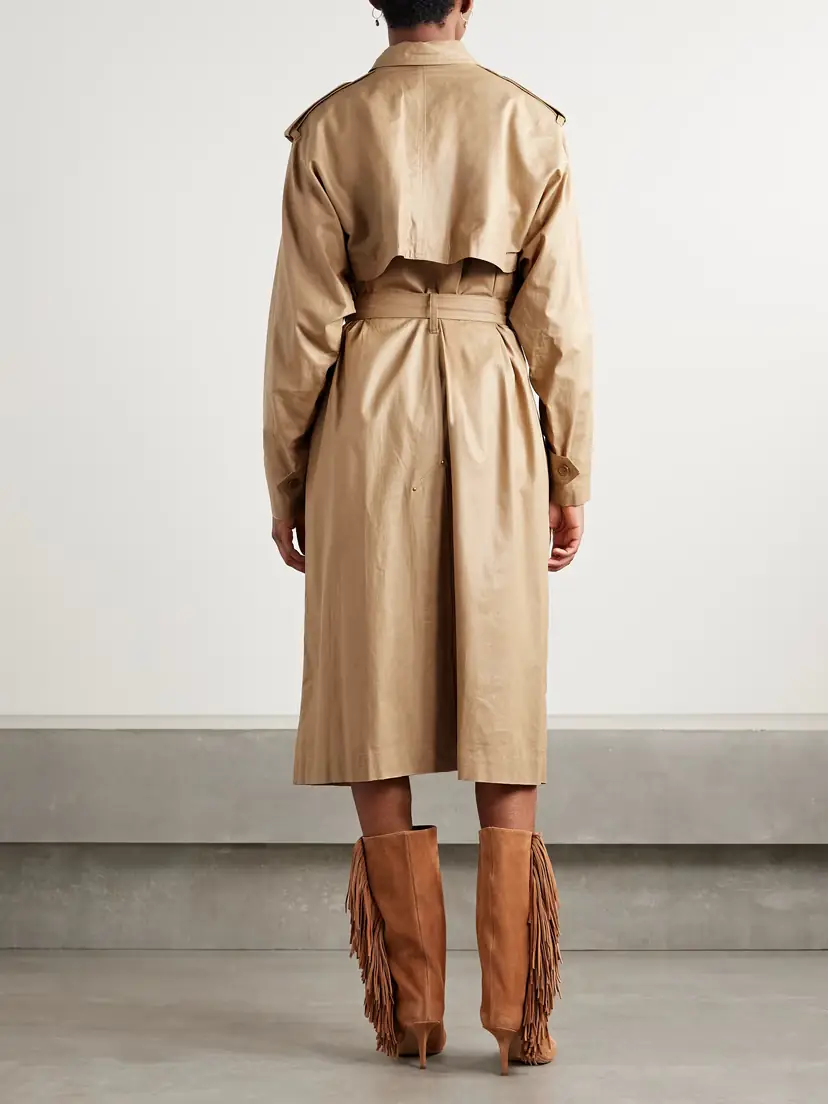 Isabel Marant Freanne Belted Double-breasted Linen-blend Trench Coat | Thumbnail 4