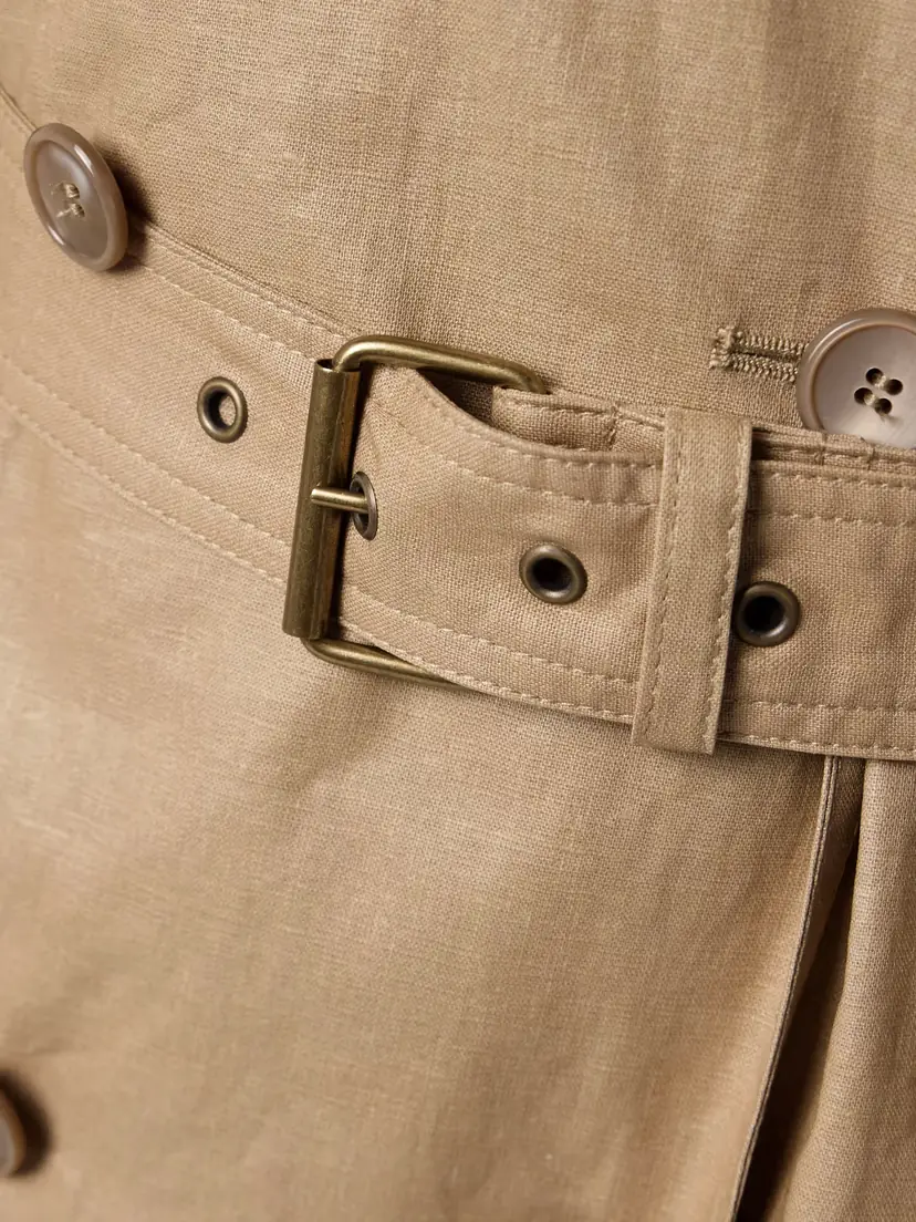 Isabel Marant Freanne Belted Double-breasted Linen-blend Trench Coat | Thumbnail 5