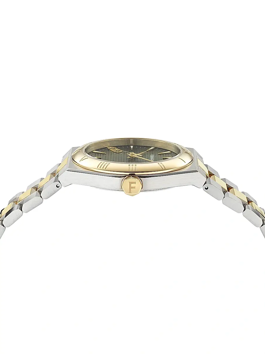 FERRAGAMO Men's Vega Upper East Stainless Steel Bracelet Watch/40MM - Two Tone Green | Thumbnail 2 FERRAGAMO Men's Vega Upper East Stainless Steel Bracelet Watch/40MM - Two Tone Green | Thumbnail 2