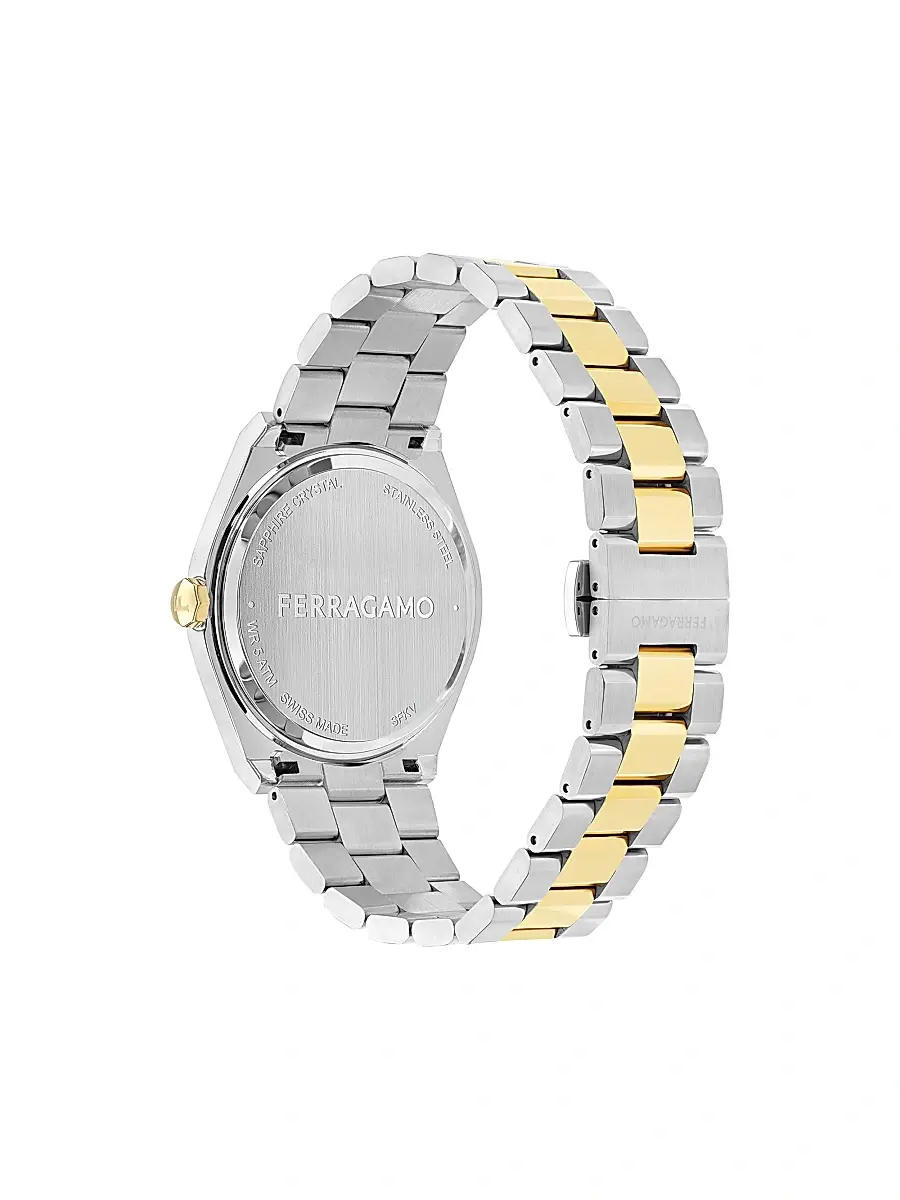 FERRAGAMO Men's Vega Upper East Stainless Steel Bracelet Watch/40MM - Two Tone Green | Thumbnail 3 FERRAGAMO Men's Vega Upper East Stainless Steel Bracelet Watch/40MM - Two Tone Green | Thumbnail 3