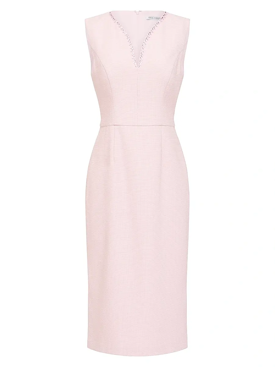Kay Unger Women's Elliana Crystal-Embellished Stretch-Bouclé Midi-Dress