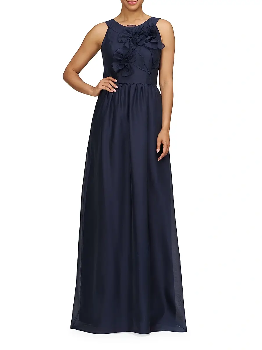 Kay Unger Women's Waverly Floral Organza Gown | Thumbnail 2 Kay Unger Women's Waverly Floral Organza Gown | Thumbnail 2