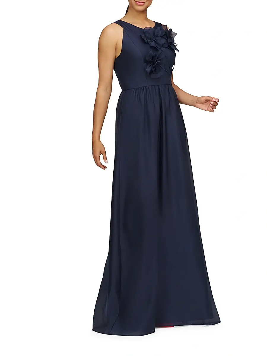 Kay Unger Women's Waverly Floral Organza Gown | Thumbnail 3 Kay Unger Women's Waverly Floral Organza Gown | Thumbnail 3