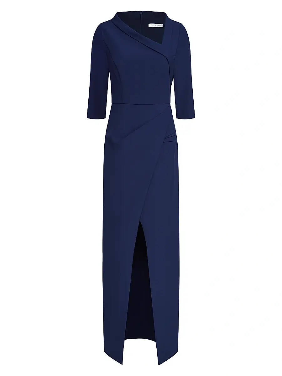 Kay Unger Women's Helena Stretch-Crêpe Column Gown