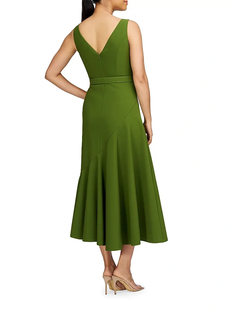 Kay Unger Women's Gianna Stretch-Crêpe Midi-Dress | Thumbnail 3