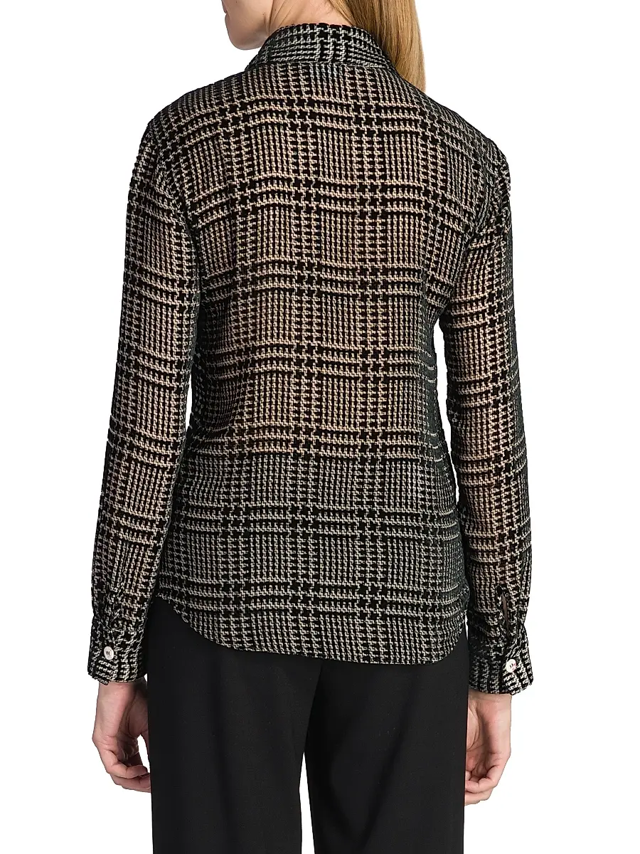Giorgio Armani Women's Flocked Herringbone Shirt | Thumbnail 5 Giorgio Armani Women's Flocked Herringbone Shirt | Thumbnail 5