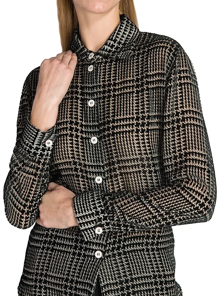 Giorgio Armani Women's Flocked Herringbone Shirt | Thumbnail 6 Giorgio Armani Women's Flocked Herringbone Shirt | Thumbnail 6