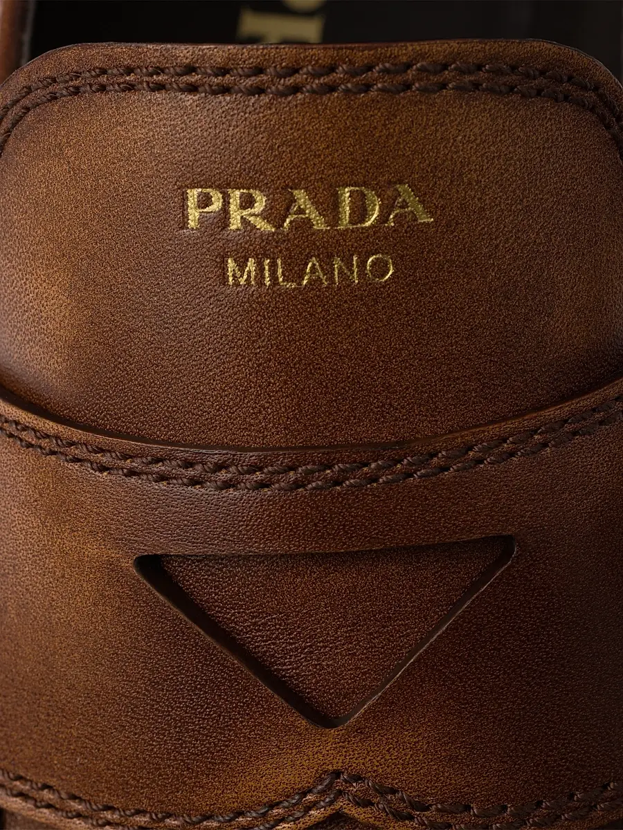 Prada Women's Leather Loafers - Brown | Thumbnail 4 Prada Women's Leather Loafers - Brown | Thumbnail 4