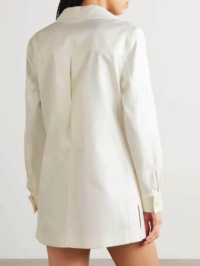 Tom Ford Lace-up Cotton And Silk-blend Twill Mini Dress | Thumbnail 3 Tom Ford Lace-up Cotton And Silk-blend Twill Mini Dress | Thumbnail 3