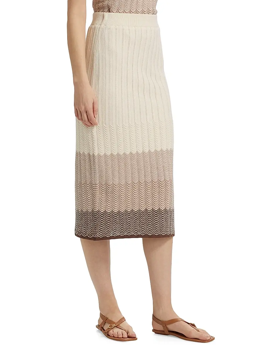 Design History Women's Ombré Striped Cotton-Linen Midi-Skirt - Linen Combo | Thumbnail 4 Design History Women's Ombré Striped Cotton-Linen Midi-Skirt - Linen Combo | Thumbnail 4