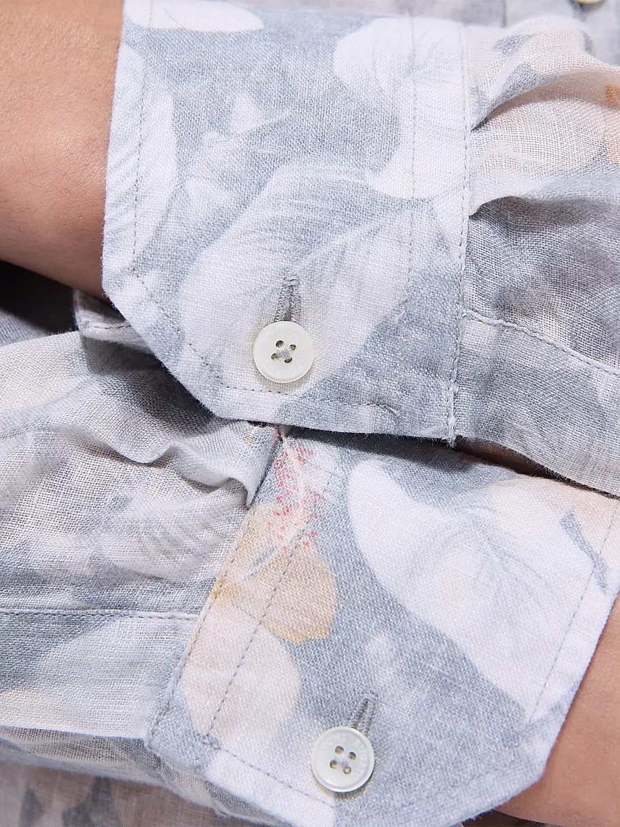 Bugatchi Men's Julian Linen Shaped Button-Front Shirt | Thumbnail 8 Bugatchi Men's Julian Linen Shaped Button-Front Shirt | Thumbnail 8
