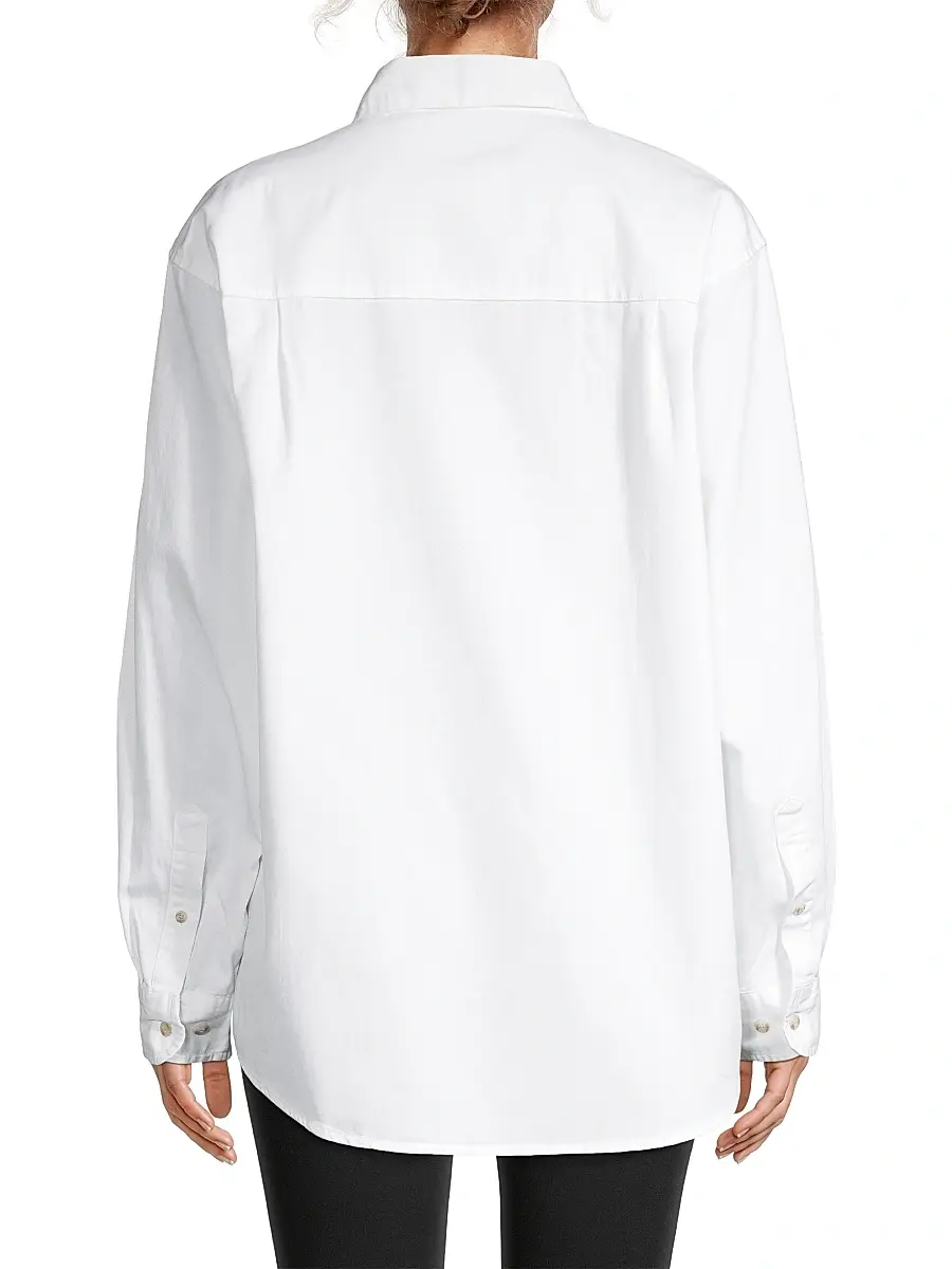 juju + stitch Oversized Mother Of The Bride Embroidered Button-Up Shirt - White | Thumbnail 5