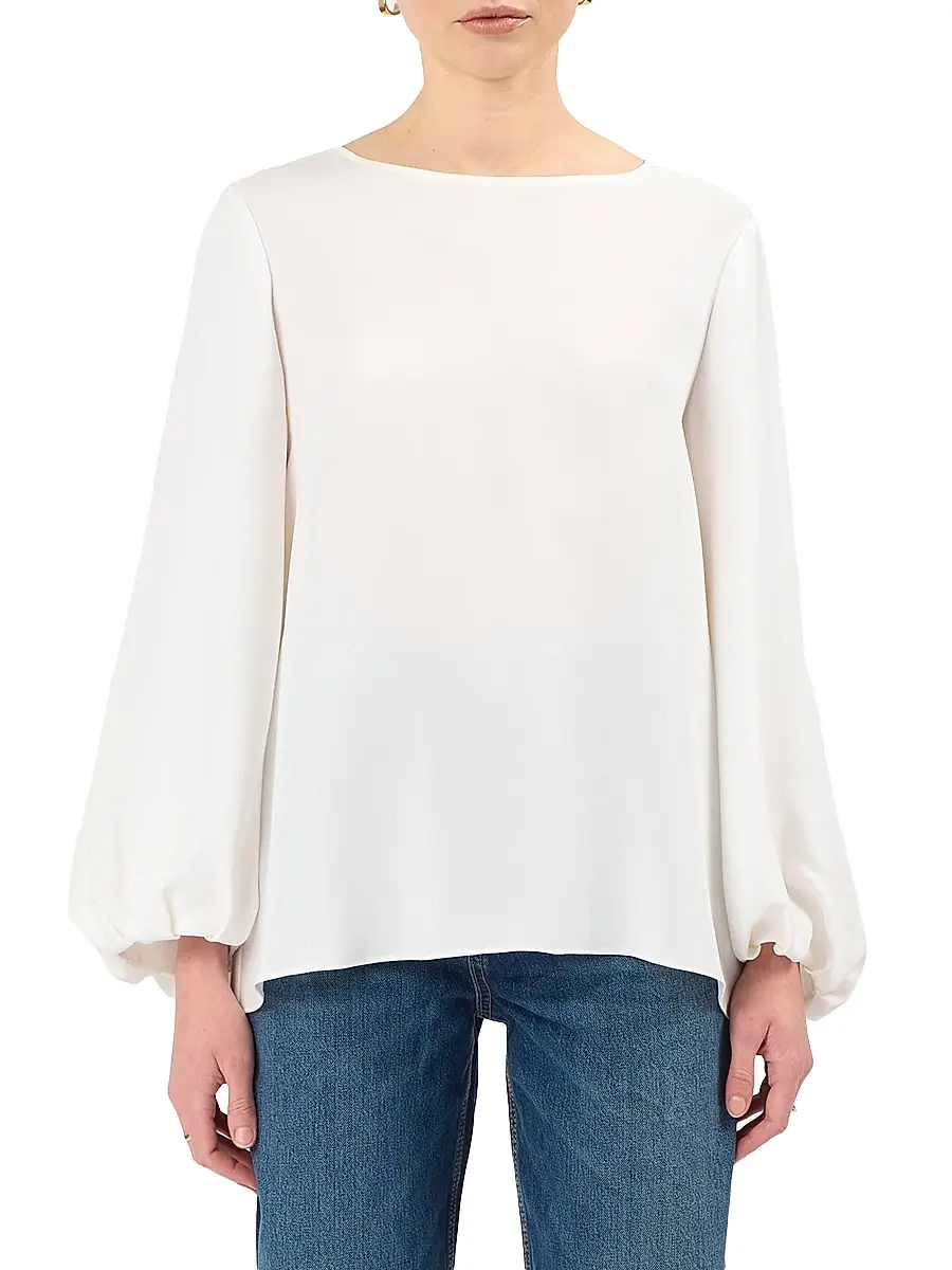 Careste Women's Logan Voluminous Sleeve Top - Brilliant White | Thumbnail 2