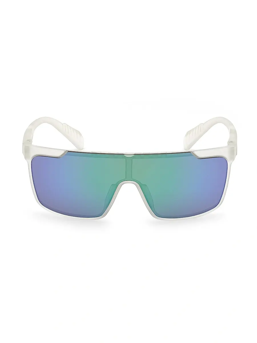 Adidas Men's Injected Shield Sunglasses - White | Image 1 Adidas Men's Injected Shield Sunglasses - White | Image 1