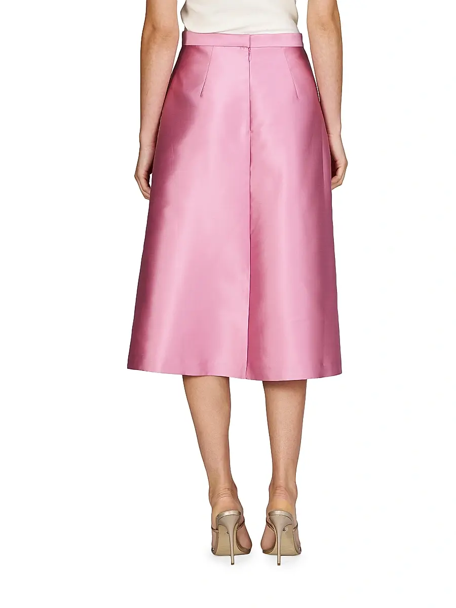Kay Unger Women's Kendall Pleated Satin Midi-Skirt | Thumbnail 4 Kay Unger Women's Kendall Pleated Satin Midi-Skirt | Thumbnail 4