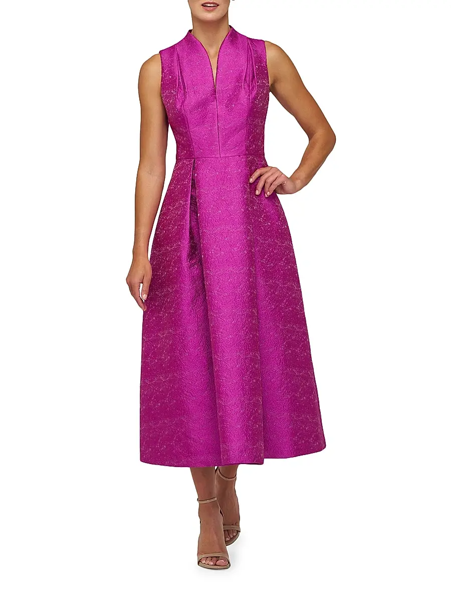 Kay Unger Women's Allegra Jacquard Midi-Dress | Thumbnail 2 Kay Unger Women's Allegra Jacquard Midi-Dress | Thumbnail 2