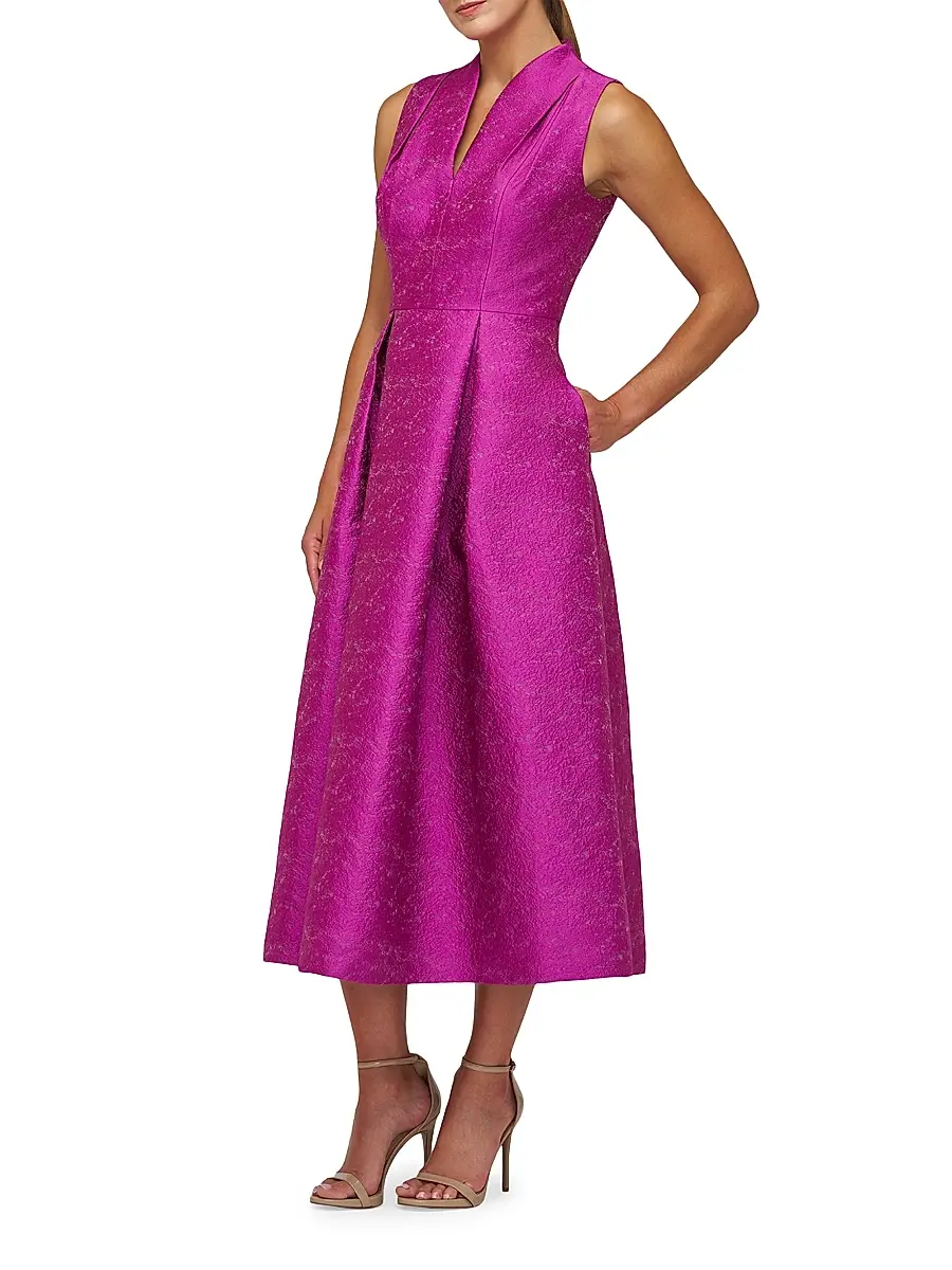 Kay Unger Women's Allegra Jacquard Midi-Dress | Thumbnail 3 Kay Unger Women's Allegra Jacquard Midi-Dress | Thumbnail 3