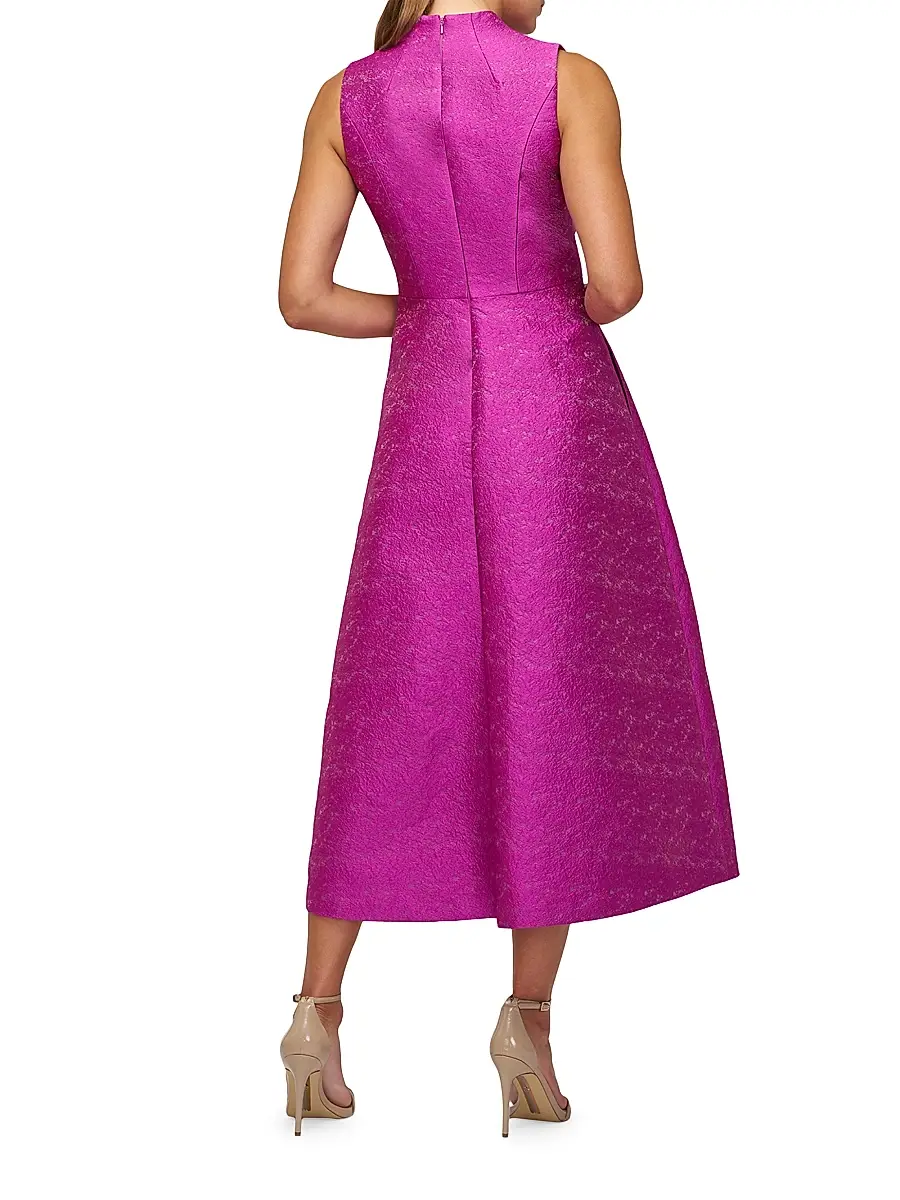 Kay Unger Women's Allegra Jacquard Midi-Dress | Thumbnail 4 Kay Unger Women's Allegra Jacquard Midi-Dress | Thumbnail 4