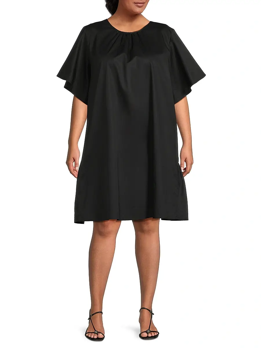 Harshman Women's Plus Agata Cotton Dress - Black | Thumbnail 2