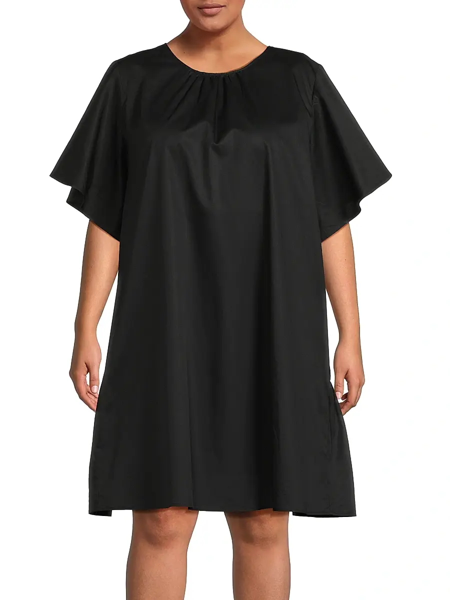 Harshman Women's Plus Agata Cotton Dress - Black | Thumbnail 3