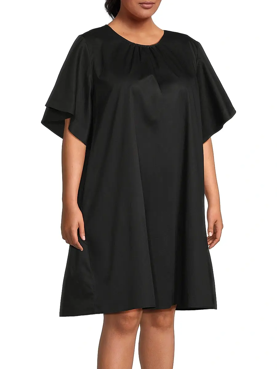 Harshman Women's Plus Agata Cotton Dress - Black | Thumbnail 4