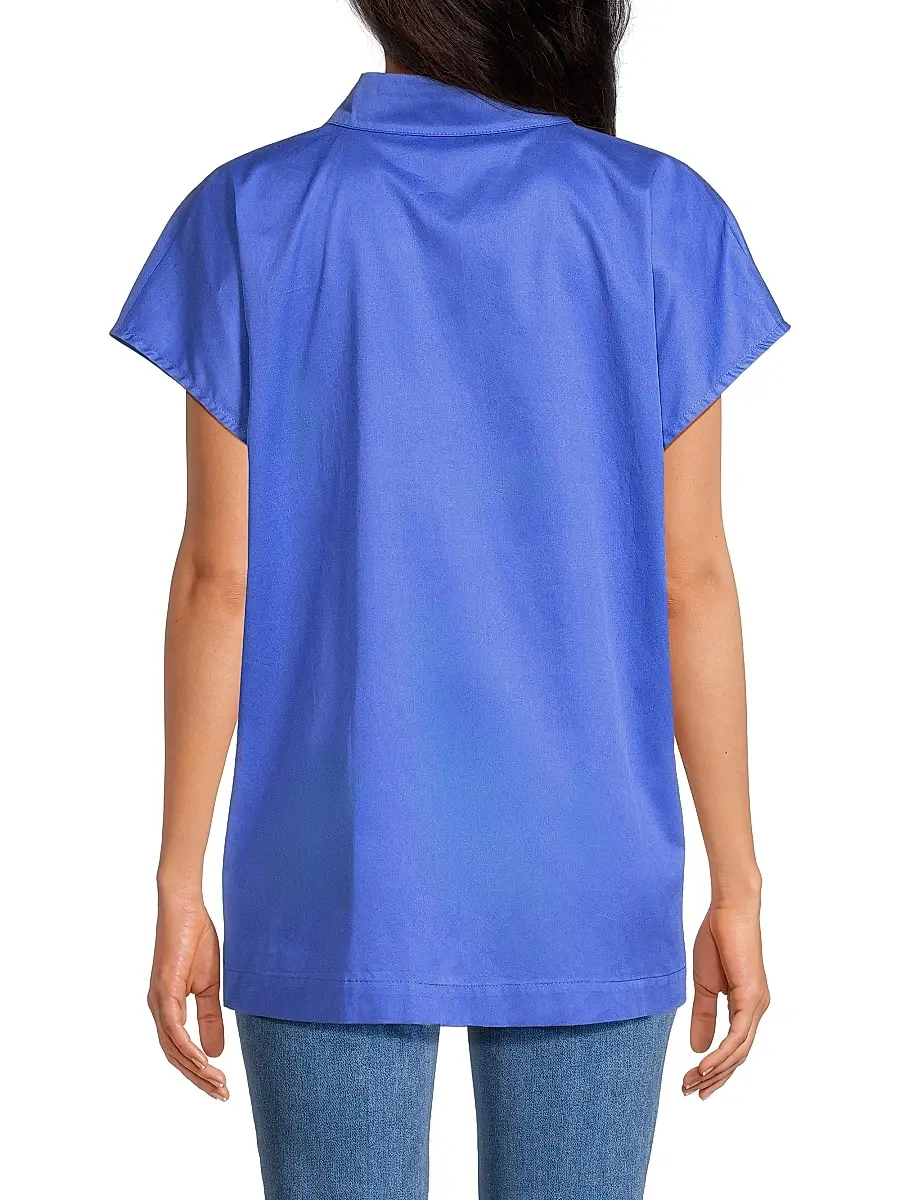 Harshman Women's Lily Gathered Shirt - Royal Blue | Thumbnail 5 Harshman Women's Lily Gathered Shirt - Royal Blue | Thumbnail 5