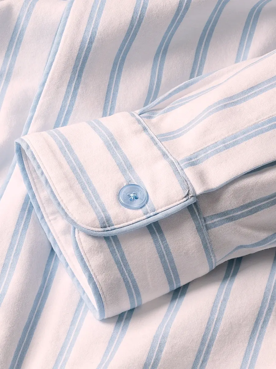Petite Plume Men's Striped Cotton Pajamas - White | Thumbnail 9 Petite Plume Men's Striped Cotton Pajamas - White | Thumbnail 9