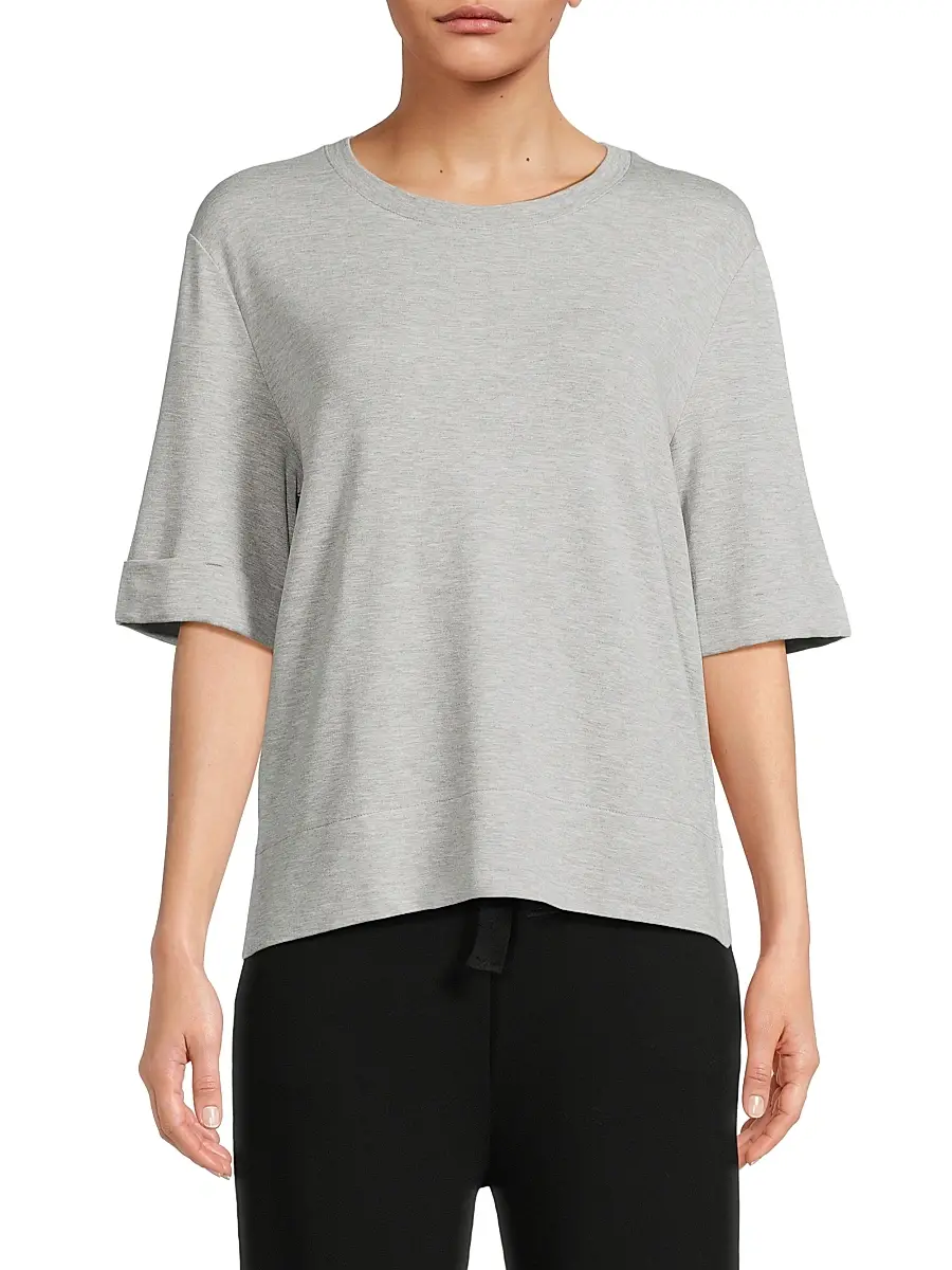 Majestic Filatures Women's French Terry Relaxed Top - Gris Chine Claire | Thumbnail 3