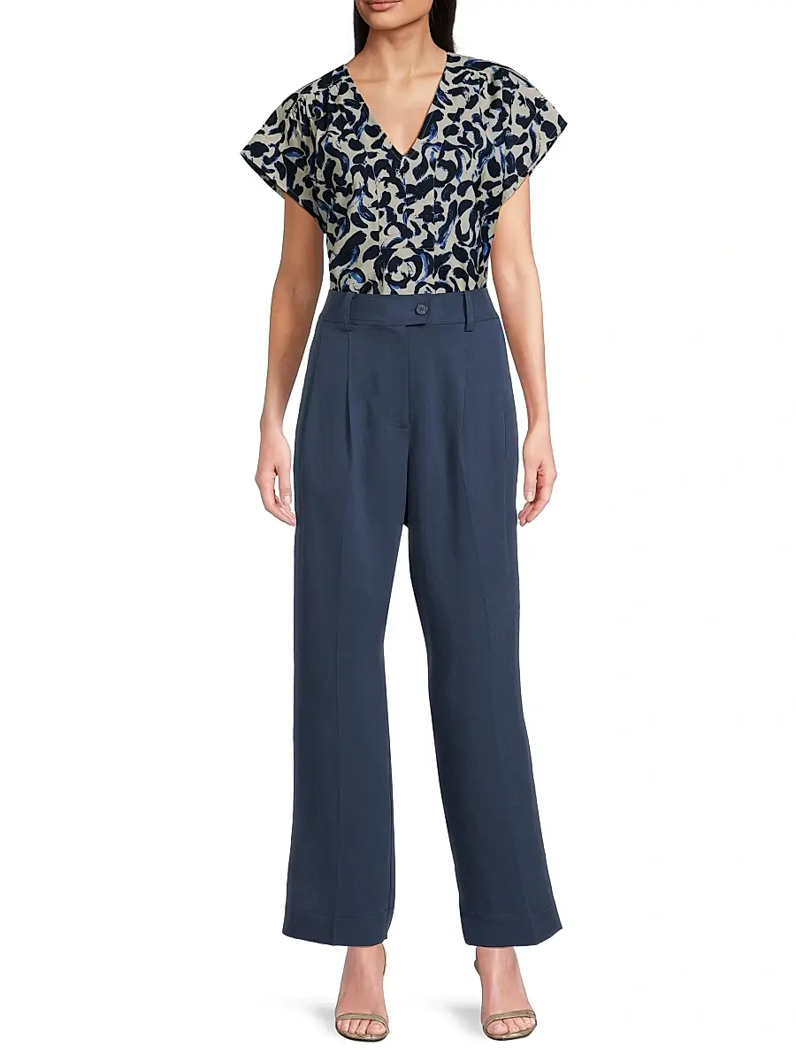 Masai Copenhagen Women's Braidy V-Neck Printed Blouse - Ultramarine | Thumbnail 2 Masai Copenhagen Women's Braidy V-Neck Printed Blouse - Ultramarine | Thumbnail 2