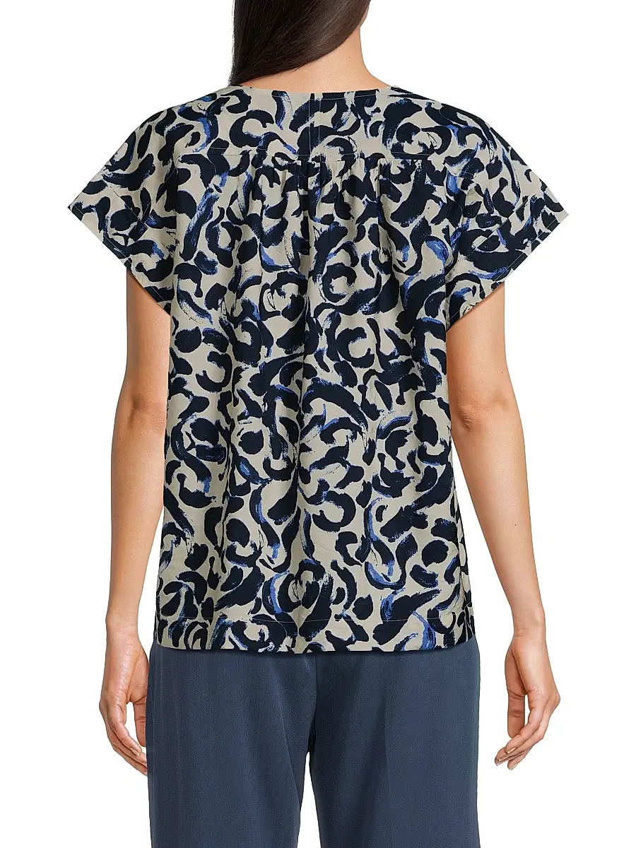 Masai Copenhagen Women's Braidy V-Neck Printed Blouse - Ultramarine | Thumbnail 5 Masai Copenhagen Women's Braidy V-Neck Printed Blouse - Ultramarine | Thumbnail 5