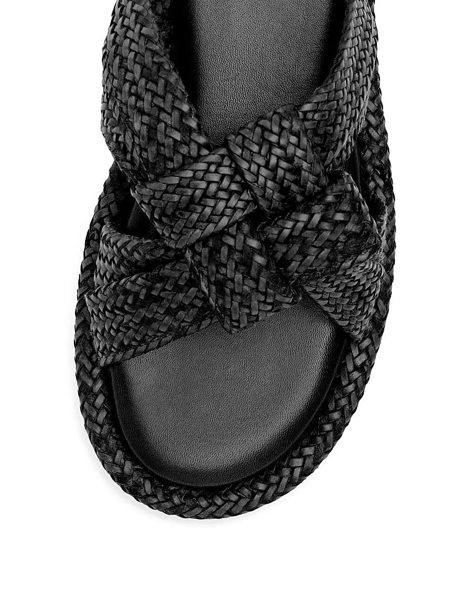 Schutz Women's Kali Braided Flat Sandals - Black | Thumbnail 6