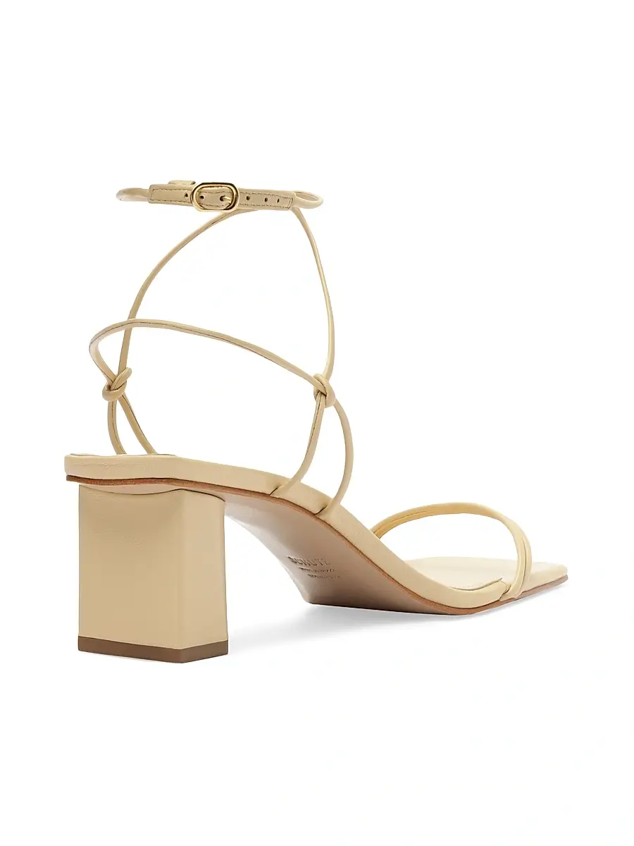 Schutz Women's Pompeii 65MM Leather Block Sandals - Natural | Thumbnail 3