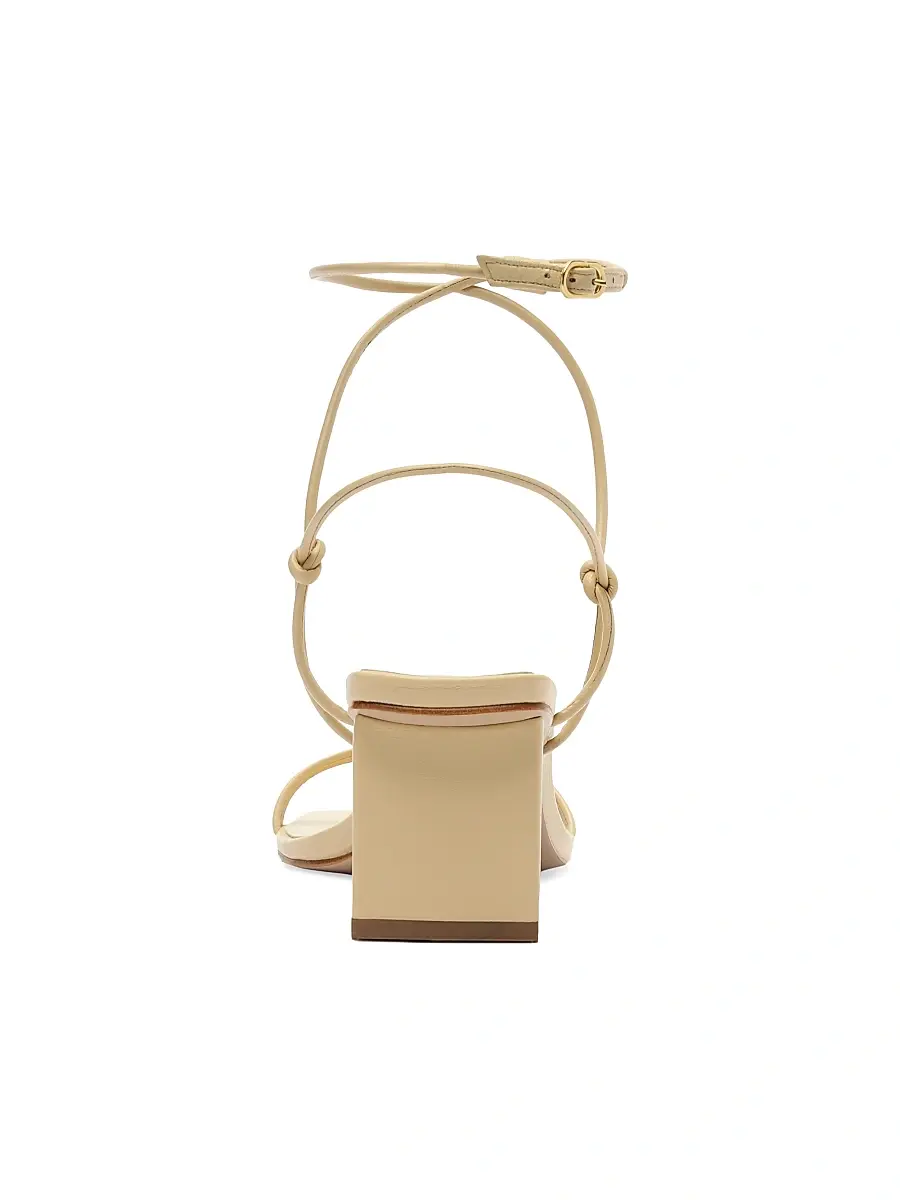 Schutz Women's Pompeii 65MM Leather Block Sandals - Natural | Thumbnail 4