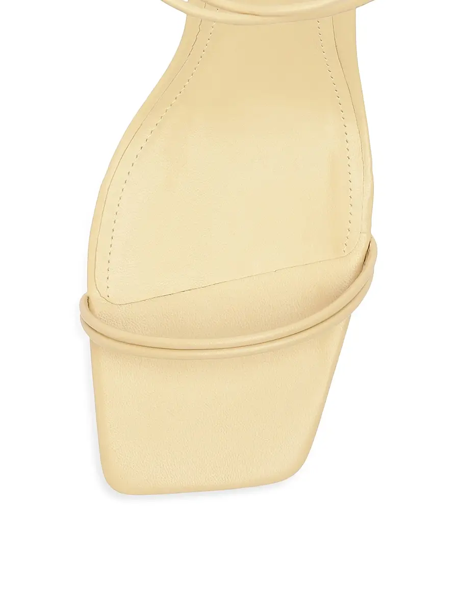 Schutz Women's Pompeii 65MM Leather Block Sandals - Natural | Thumbnail 6