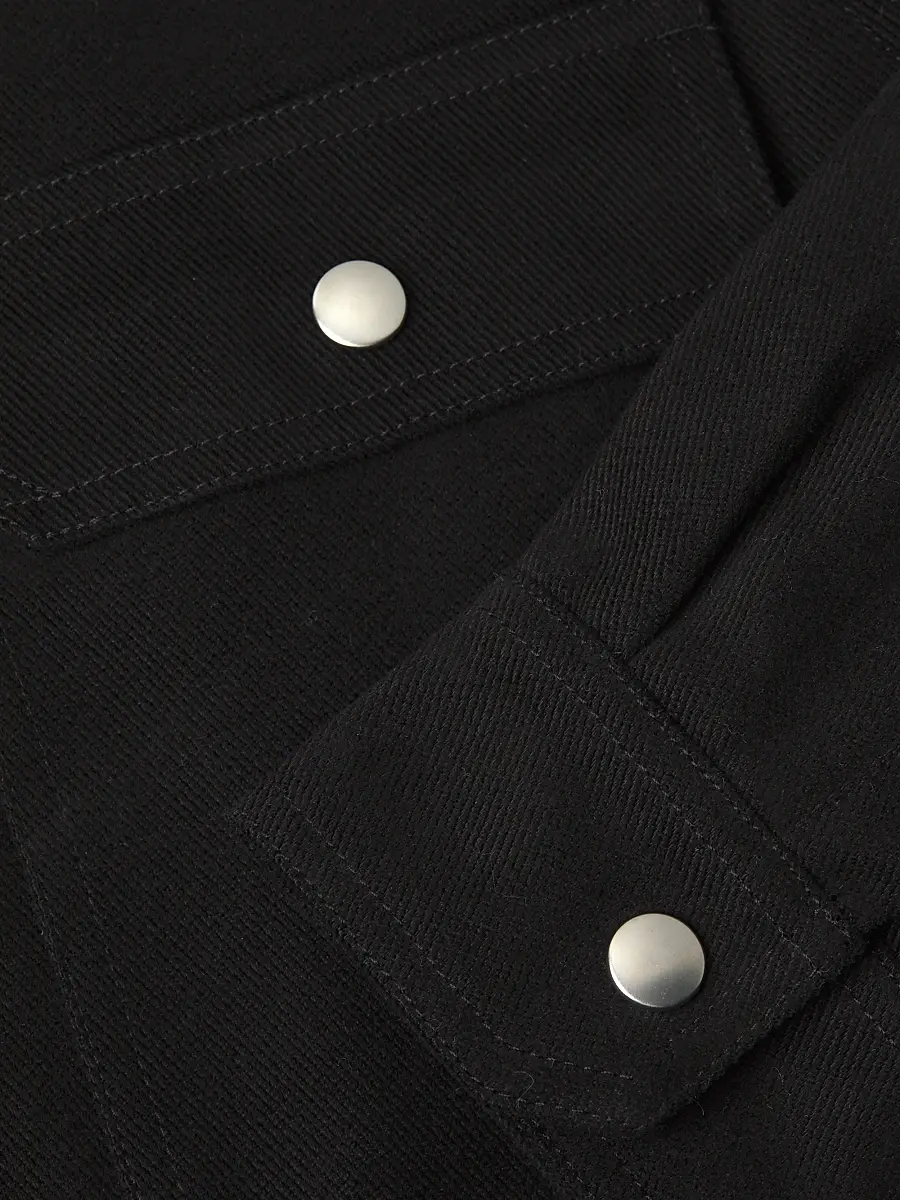 Rick Owens Men's Snap-Front Cotton Outershirt - Black | Thumbnail 6 Rick Owens Men's Snap-Front Cotton Outershirt - Black | Thumbnail 6