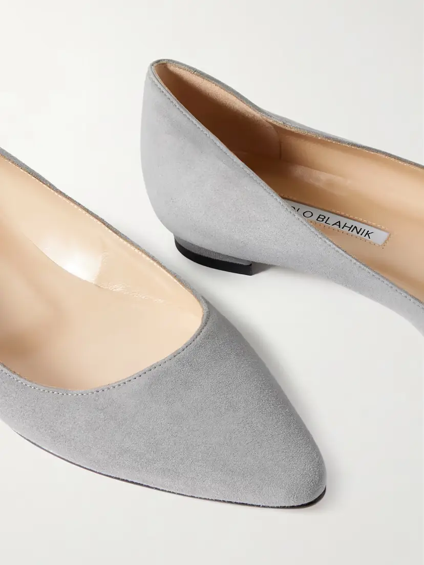Manolo Blahnik Bb Suede Ballet Flats | Thumbnail 4