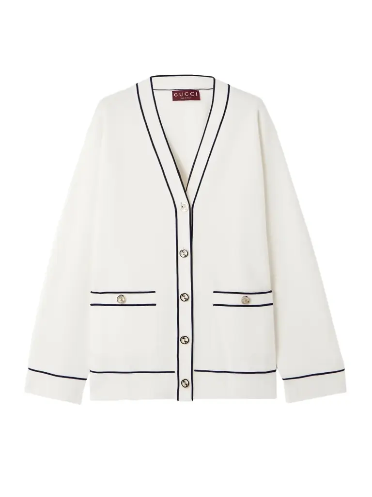 Piped Wool Cardigan
