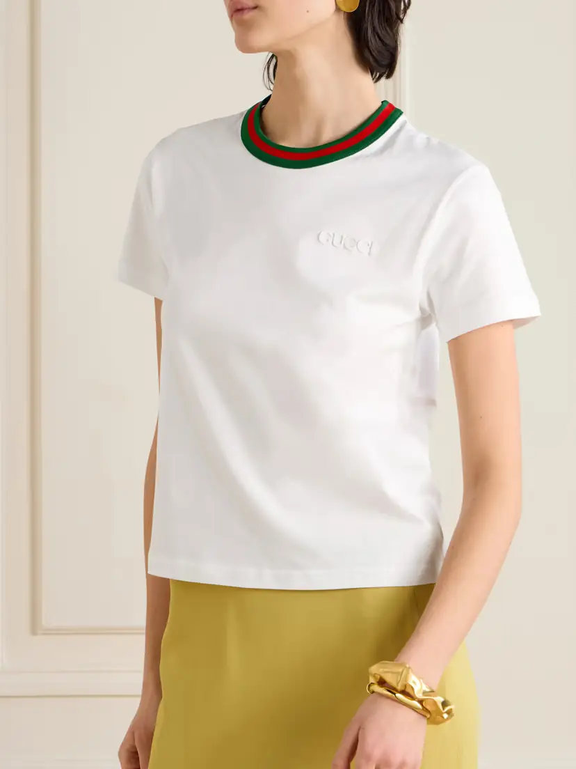 Gucci Striped Cotton-jersey T-shirt | Thumbnail 3 Gucci Striped Cotton-jersey T-shirt | Thumbnail 3
