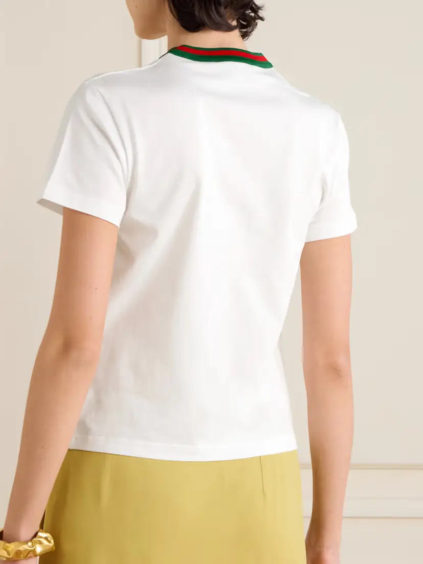 Gucci Striped Cotton-jersey T-shirt | Thumbnail 4 Gucci Striped Cotton-jersey T-shirt | Thumbnail 4