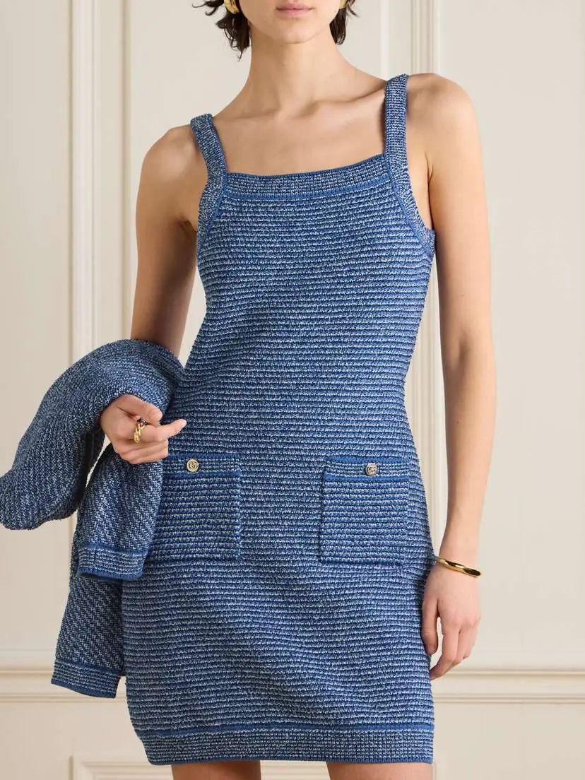 Gucci Striped Cotton-blend Bouclé Mini Dress | Thumbnail 3 Gucci Striped Cotton-blend Bouclé Mini Dress | Thumbnail 3
