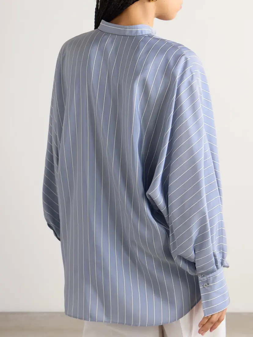 Brunello Cucinelli Striped Silk Shirt | Thumbnail 4