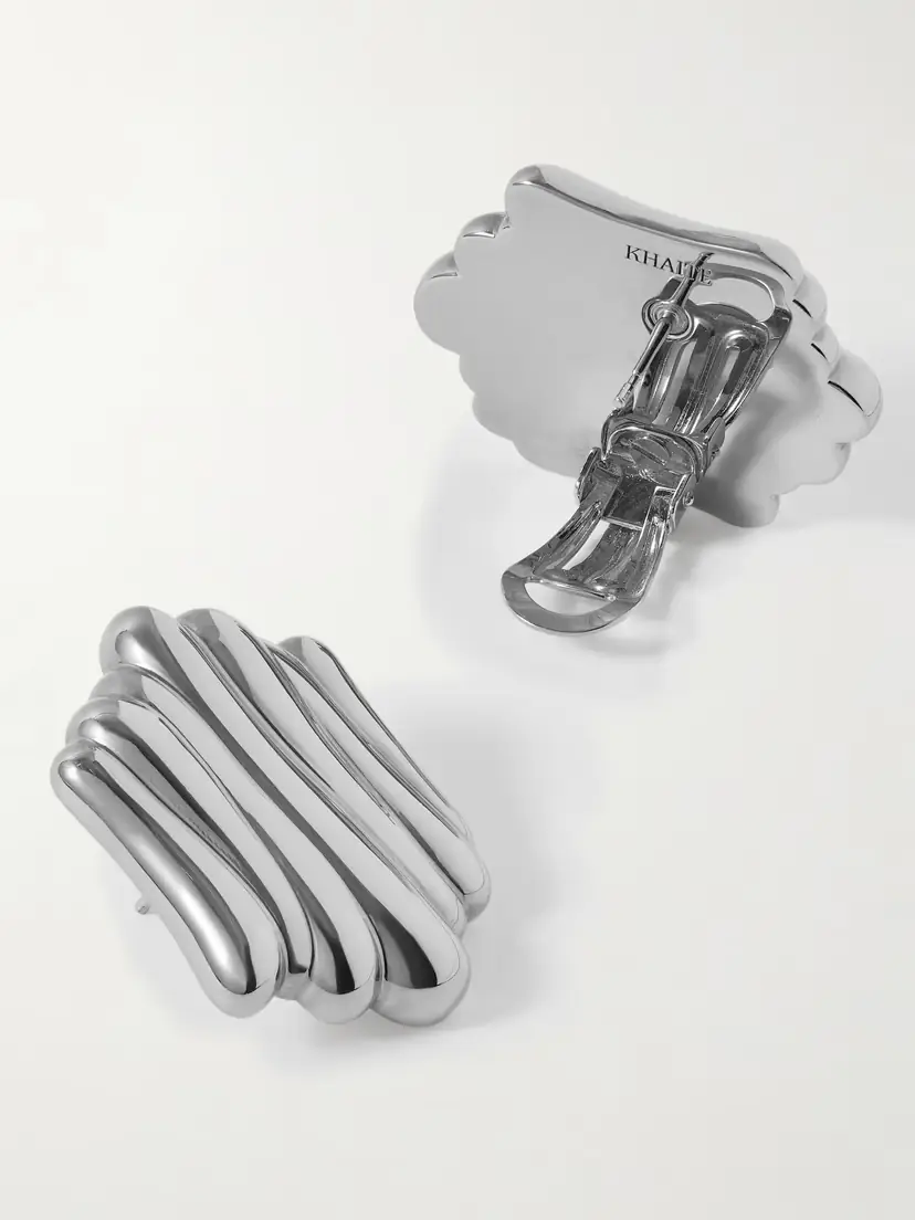 Khaite Crema Silver-plated Earrings | Thumbnail 3 Khaite Crema Silver-plated Earrings | Thumbnail 3