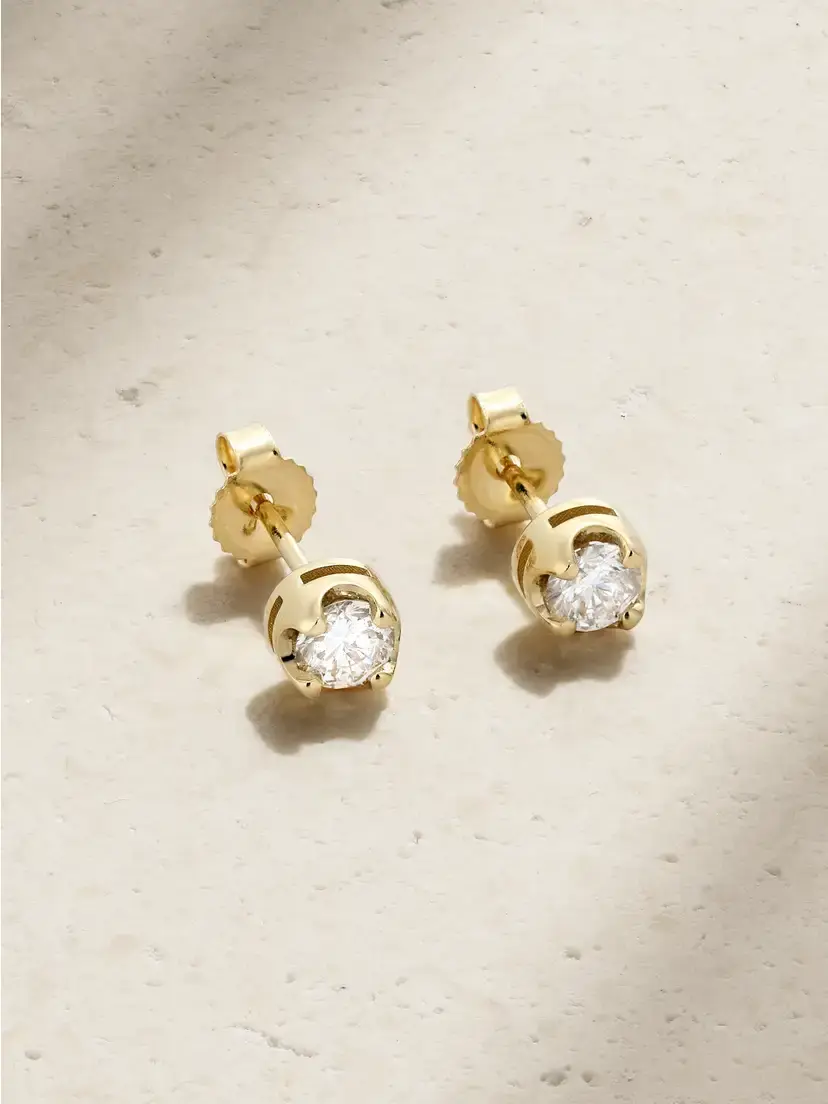 Jennifer Meyer Small Illusion 18-karat Gold Diamond Earrings | Image 1 Jennifer Meyer Small Illusion 18-karat Gold Diamond Earrings | Image 1
