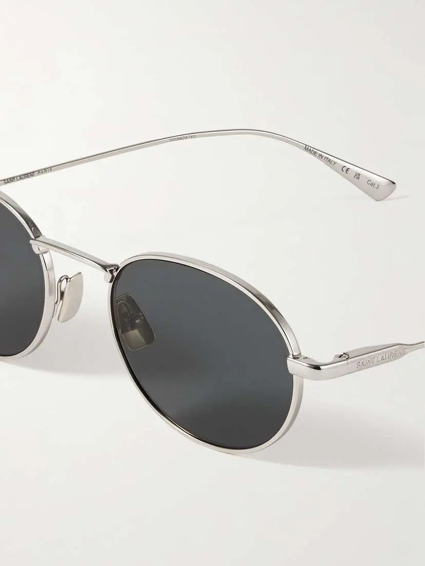 Saint Laurent Eyewear Round-frame Gold-tone Sunglasses | Thumbnail 4