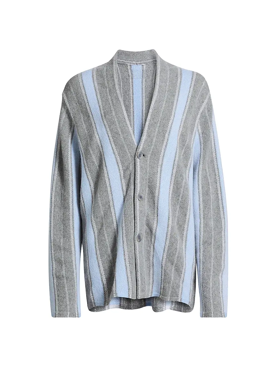Guest in Residence Women's Baja Everywear Striped Cashmere Cardigan - Fuchsia Combo | Thumbnail 1 Guest in Residence Women's Baja Everywear Striped Cashmere Cardigan - Fuchsia Combo | Thumbnail 1