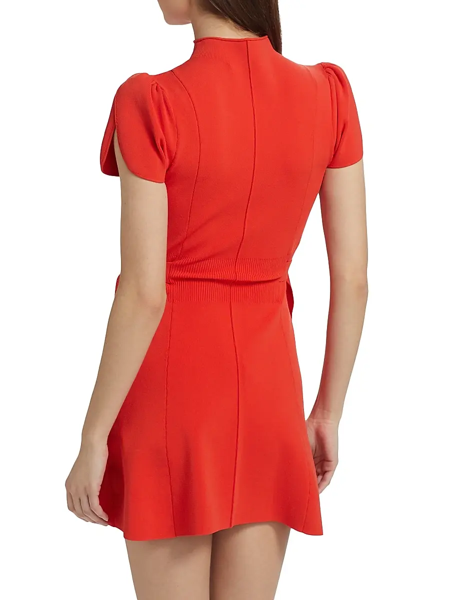 3.1 Phillip Lim Women's Compact Rib-Knit Tulip-Sleeve Minidress - Poppy | Thumbnail 5 3.1 Phillip Lim Women's Compact Rib-Knit Tulip-Sleeve Minidress - Poppy | Thumbnail 5