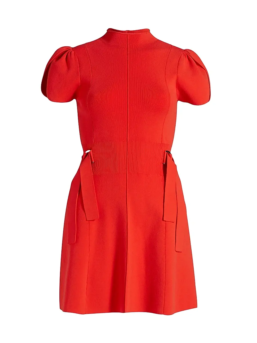 3.1 Phillip Lim Women's Compact Rib-Knit Tulip-Sleeve Minidress - Poppy | Thumbnail 1 3.1 Phillip Lim Women's Compact Rib-Knit Tulip-Sleeve Minidress - Poppy | Thumbnail 1