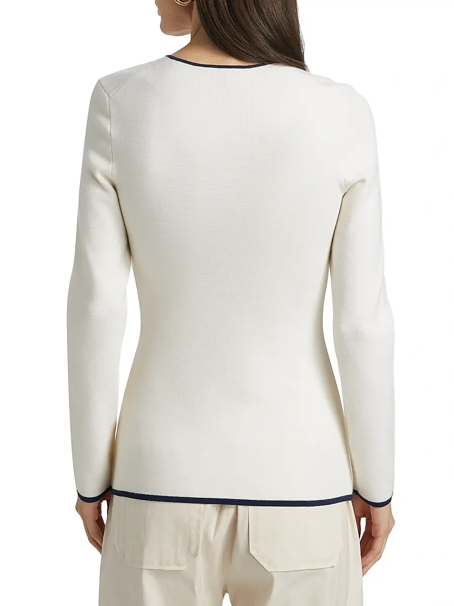 rag & bone Women's Ella Wool-Blend Front-Zip Sweater - White | Thumbnail 5 rag & bone Women's Ella Wool-Blend Front-Zip Sweater - White | Thumbnail 5