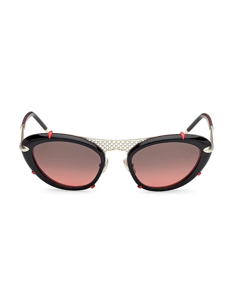 Christian Louboutin Women's 54MM Metal Sunglasses - Gold Black Red | Thumbnail 2